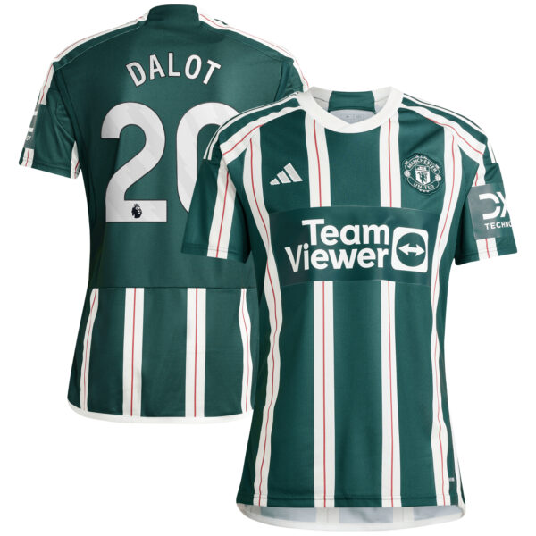Men's adidas Diogo Dalot Green Manchester United 2023/24 Away Replica Player Jersey - Image 2