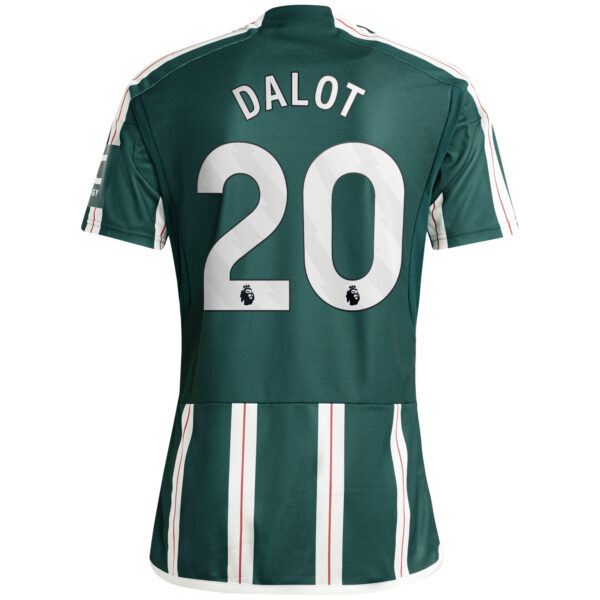 Men's adidas Diogo Dalot Green Manchester United 2023/24 Away Replica Player Jersey - Image 7