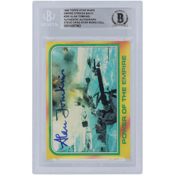 Alan Tomkins Star Wars Autographed 1980 Topps The Empire Strikes Back #295 BGS Authenticated Authentic Card