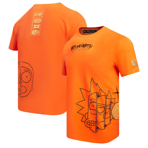 Men's Freeze Max  Orange Rick And Morty 90s Rave Rickvival T-Shirt