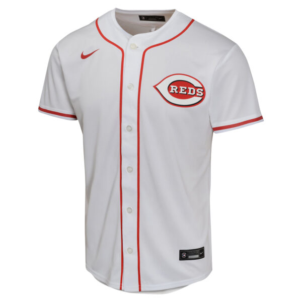 Youth Nike Elly De La Cruz White Cincinnati Reds Home Game Player Jersey - Image 6