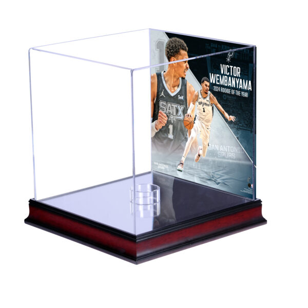 Victor Wembanyama San Antonio Spurs 2024 NBA Rookie of the Year Mahogany Basketball Display Case with Sublimated Plate