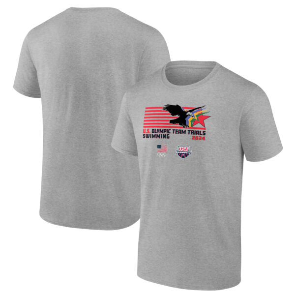 Men's Heather Gray USA Swimming 2024 U.S. Olympic Team Trials Freestyle Flight T-Shirt