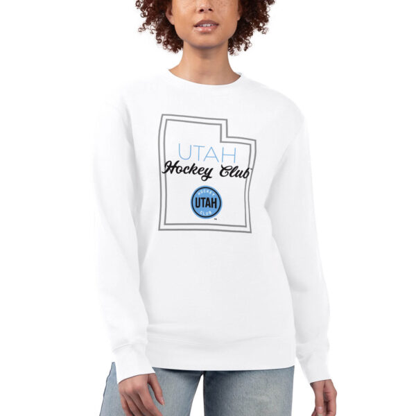 Women's G-III 4Her by Carl Banks White Utah Hockey Club Shadow State Graphic Pullover Sweatshirt - Image 2