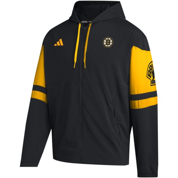 Men's adidas  Black Boston Bruins Full-Zip Hoodie - Image 6