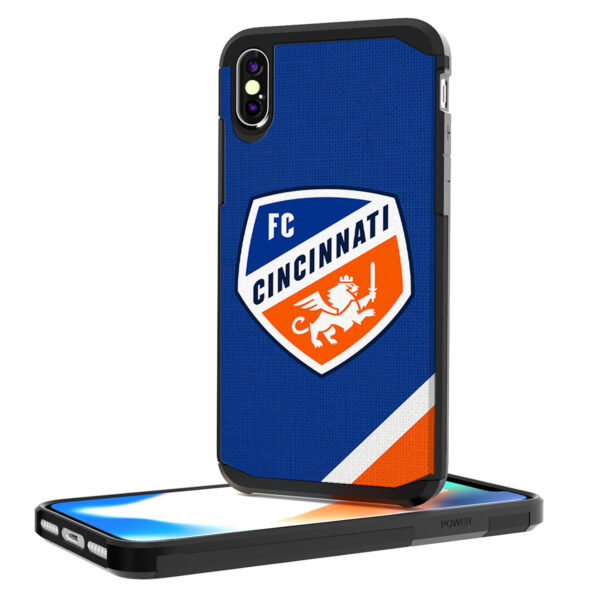 FC Cincinnati iPhone X/Xs Diagonal Stripe Rugged Case