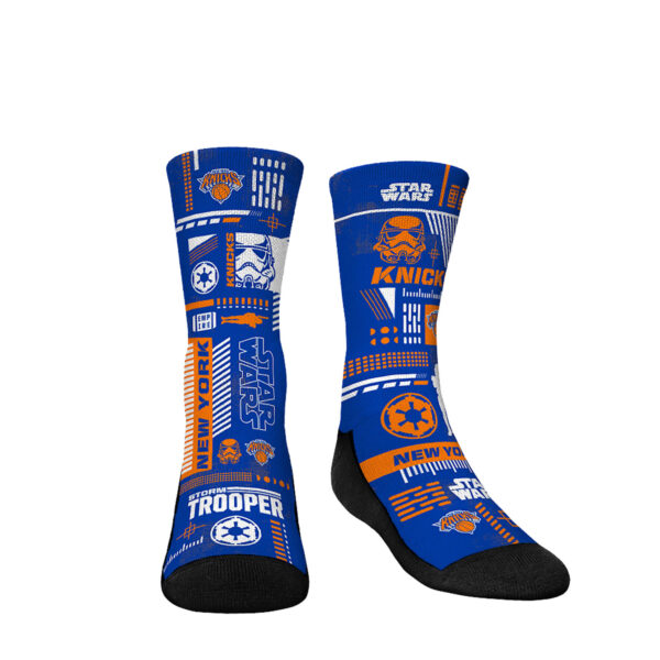 Youth Rock Em Socks Darth Vader & Stormtrooper Blue New York Knicks Three-Pack Star Wars Crew Socks Set - Image 6