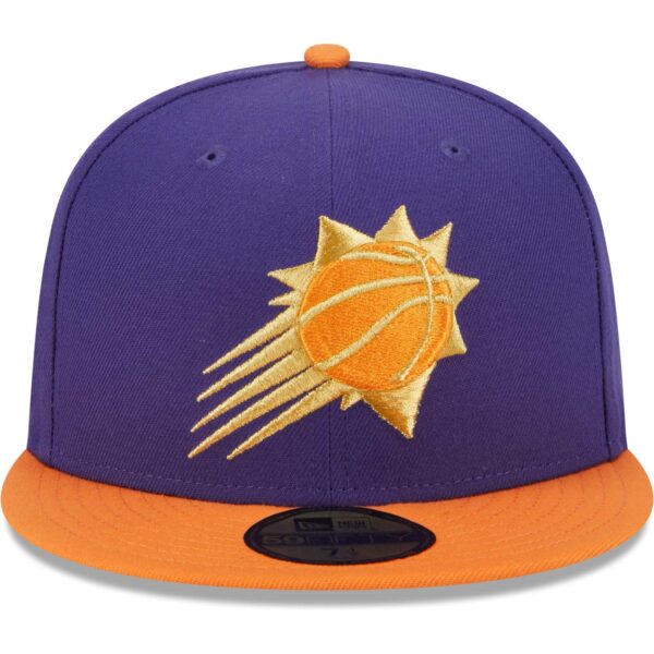 Men's New Era Purple/Orange Phoenix Suns Gameday Gold Pop Stars 59FIFTY Fitted Hat - Image 8