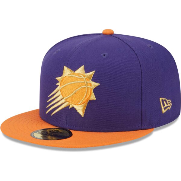 Men's New Era Purple/Orange Phoenix Suns Gameday Gold Pop Stars 59FIFTY Fitted Hat - Image 4