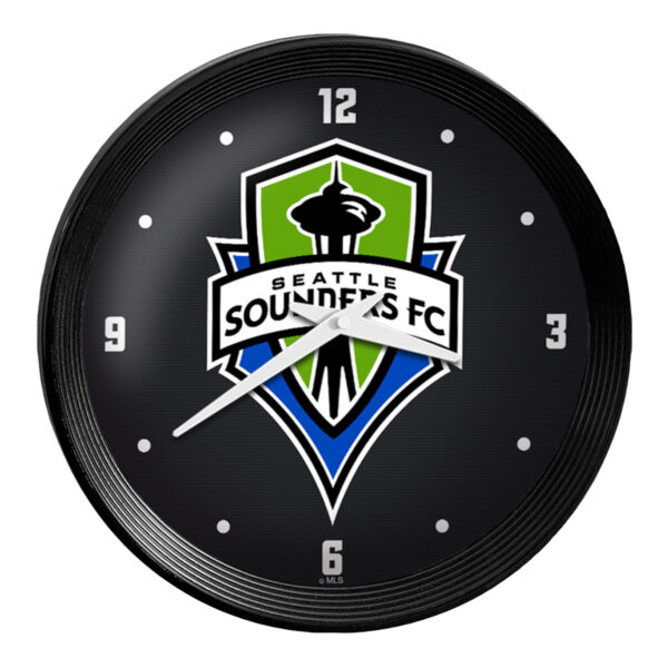 Seattle Sounders FC 15" Ribbed Frame Wall Clock