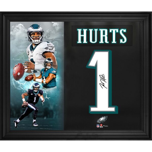 Jalen Hurts Philadelphia Eagles Autographed Framed 20" x 24" Jersey Number Collage
