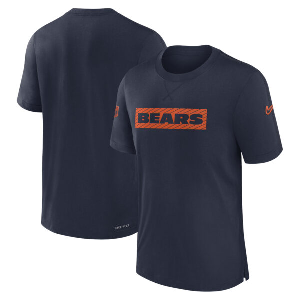 Men's Nike Navy Chicago Bears Sideline Player Performance T-Shirt - Image 5