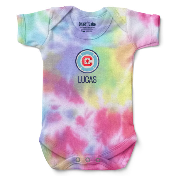 Infant Chad & Jake Chicago Fire Multicolor Logo Personalized Bodysuit