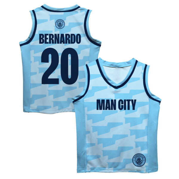 Toddler Vive La Fete Bernardo Silva Sky Blue Manchester City Mesh Basketball Jersey - Image 5