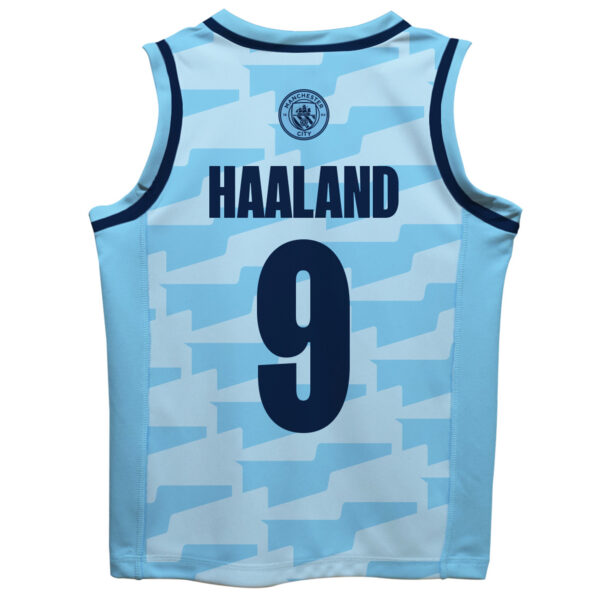 Toddler Vive La Fete Erling Haaland Sky Blue Manchester City Mesh Basketball Jersey - Image 7