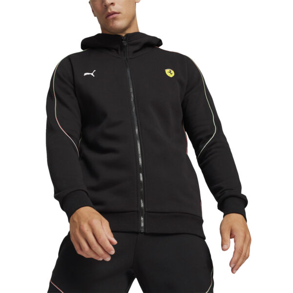 Men's Puma Black Scuderia Ferrari 2024 Full-Zip Hoodie Jacket - Image 10