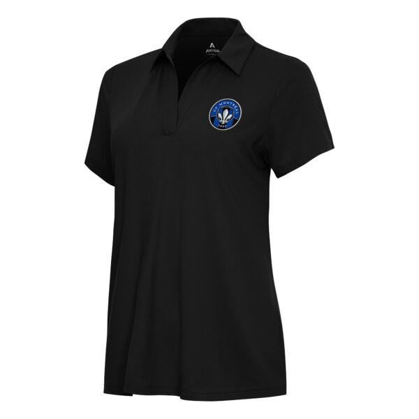 Women's Antigua Black CF Montreal Era V-Neck Polo