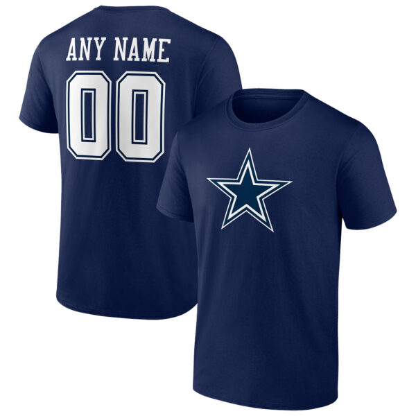 Men's Navy Dallas Cowboys Team Authentic Personalized Name & Number T-Shirt - Image 5