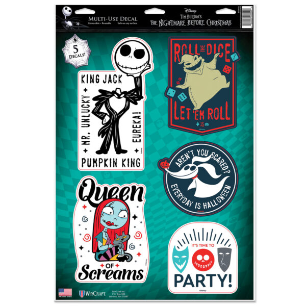 WinCraft  The Nightmare Before Christmas 11" x 17" Multi-Use Decal Sheet