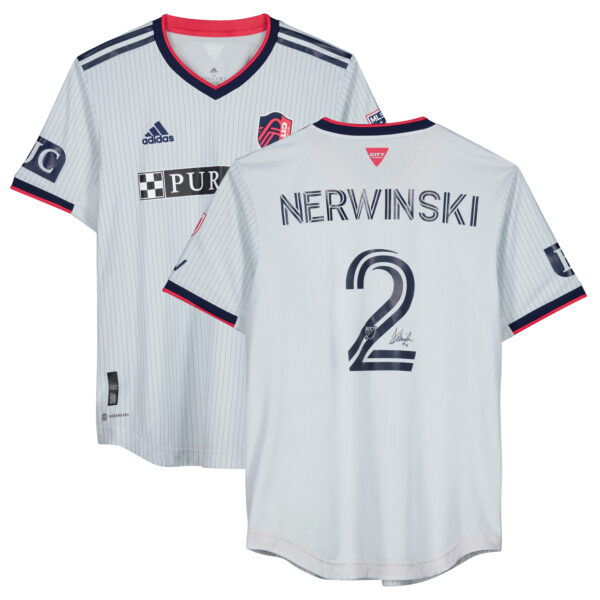 Jake Nerwinski St. Louis City SC Autographed Match-Used #2 Gray Jersey from the 2023 MLS Season