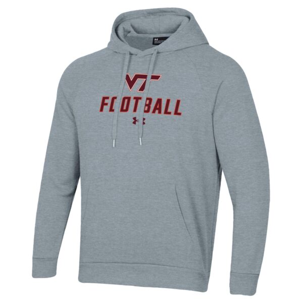 Men's Under Armour Grey Virginia Tech Hokies Football Rival Fleece Pullover Hoodie - Image 6