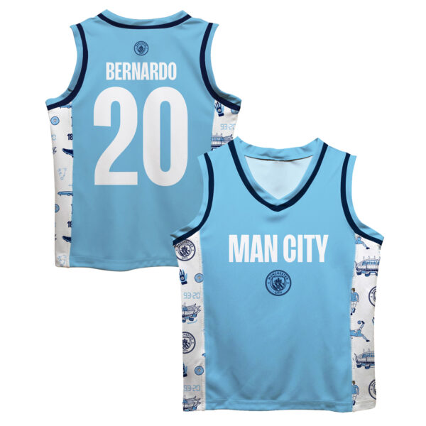 Toddler Vive La Fete Bernardo Silva Sky Blue Manchester City Mesh Basketball Jersey