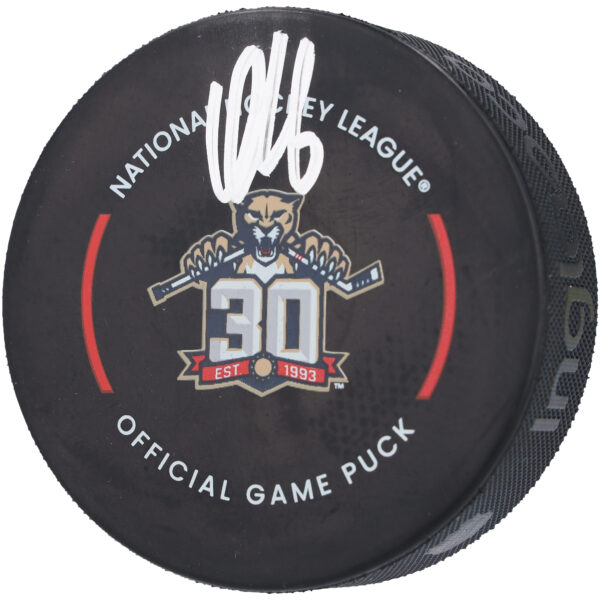 Aleksander Barkov Florida Panthers Autographed Official Game Puck - Image 4