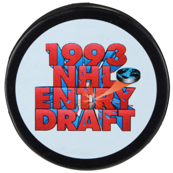 1993 NHL Draft Unsigned Draft Logo Hockey Puck