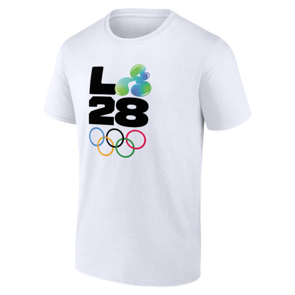 Men's White LA 2028 Summer Olympics Youthful Energy T-Shirt - Image 3