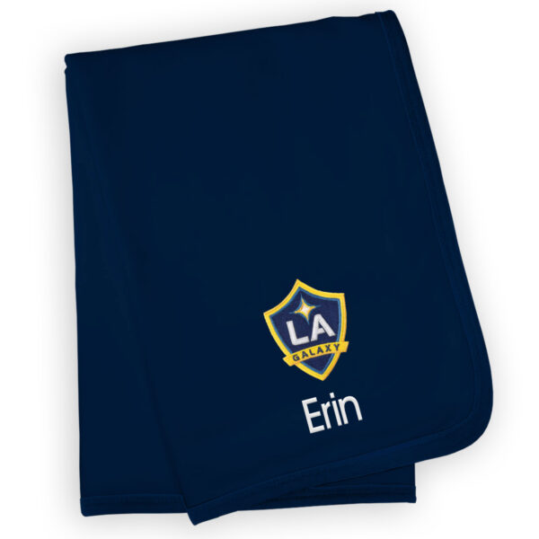 Infant Navy LA Galaxy Personalized Blanket