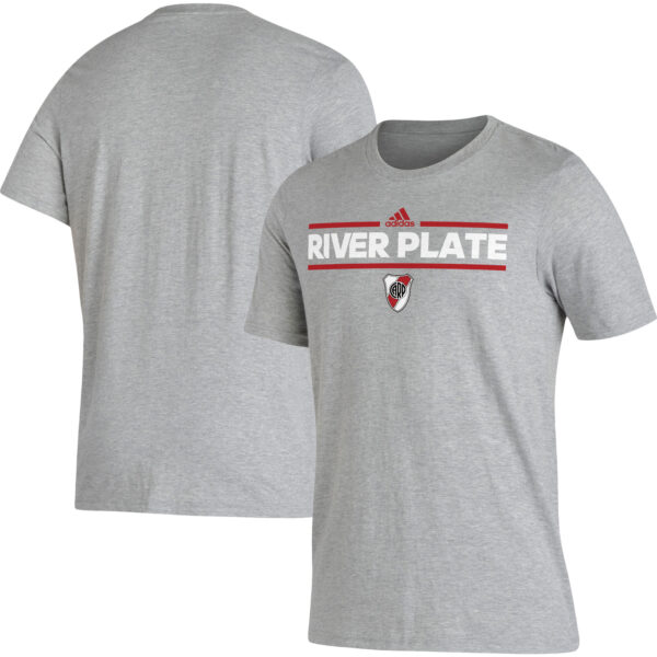 Men's adidas Heathered Gray Club Atlético River Plate Lockup T-Shirt