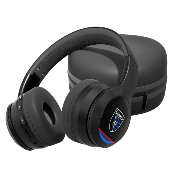 San Jose Earthquakes Striped Logo Wireless Bluetooth Headphones & Case