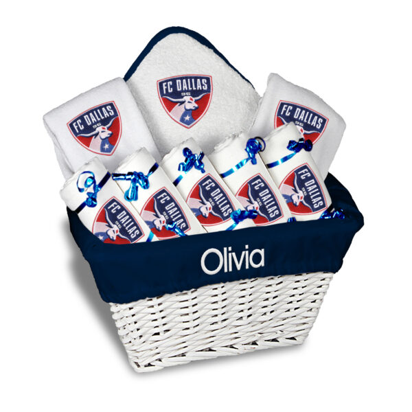Infant White FC Dallas Personalized Large Gift Basket