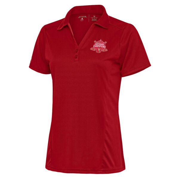 Women's Antigua Crimson Denver Pioneers 2024 NCAA Men's Ice Hockey National Champions Tribute Polo