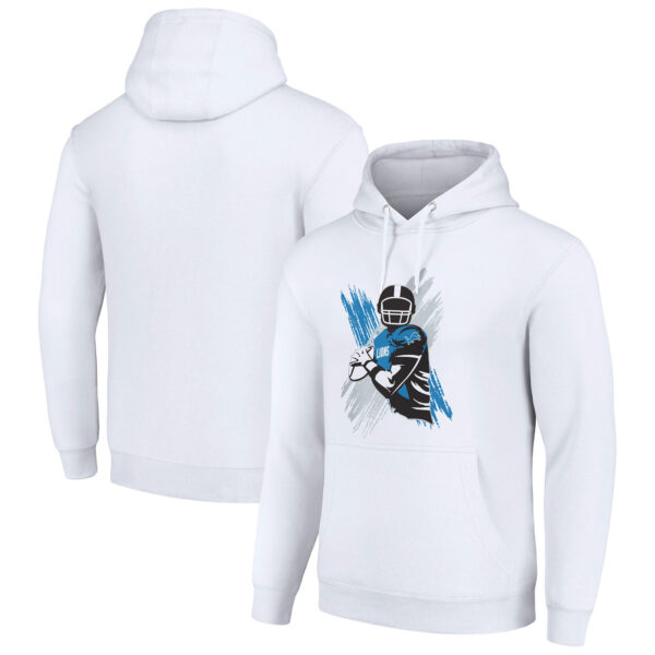 Men's Starter White Detroit Lions Player X Fleece Pullover Hoodie - Image 5