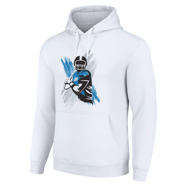 Men's Starter White Detroit Lions Player X Fleece Pullover Hoodie - Image 6