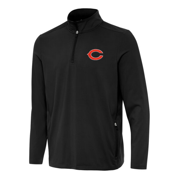 Men's Antigua  Black Chicago Bears Perilous Quarter-Zip Pullover Top