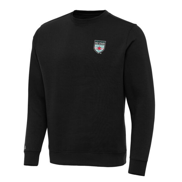 Men's Antigua Black Chicago Red Stars Victory Crewneck Pullover Sweatshirt