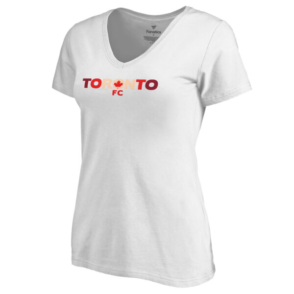 Women's White Toronto FC Patriotic Wordmark V-Neck T-Shirt