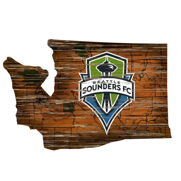 Seattle Sounders FC 23.5" x 23.5" Distressed State Logo Sign