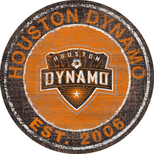 Houston Dynamo 24" x 24" Heritage Logo Round Sign