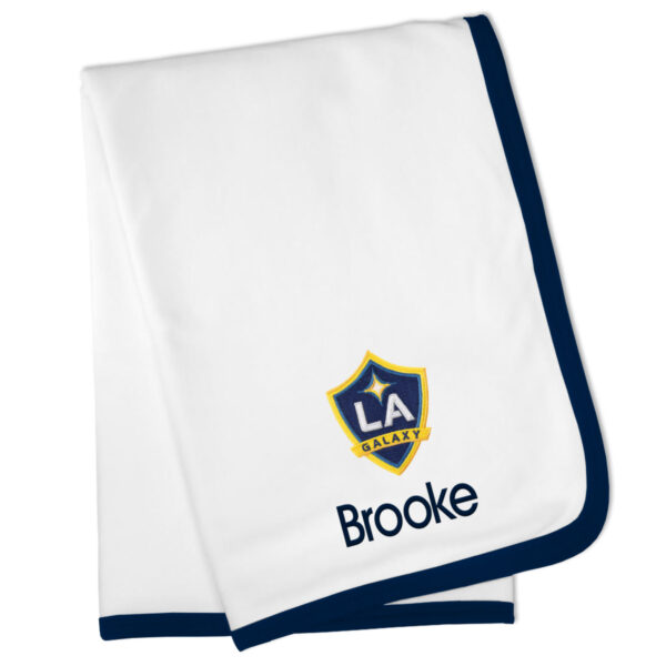 Infant White LA Galaxy Personalized Blanket
