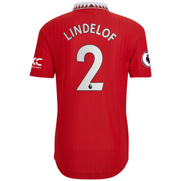 Men's adidas Victor Lindelof Red Manchester United 2022/23 Home Authentic Player Jersey - Image 7