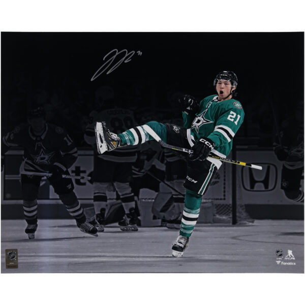 Jason Robertson Dallas Stars Autographed 16" x 20" Green Jersey Celebration Photograph