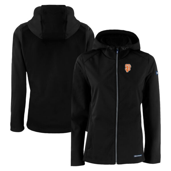 Women's Cutter & Buck  Black San Francisco Giants City Connect Evoke Eco Softshell Recycled Full-Zip Hoodie Jacket - Image 5