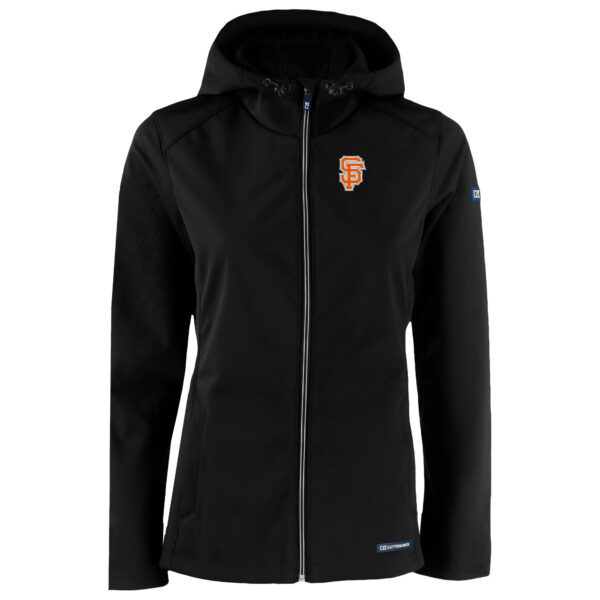 Women's Cutter & Buck  Black San Francisco Giants City Connect Evoke Eco Softshell Recycled Full-Zip Hoodie Jacket - Image 6
