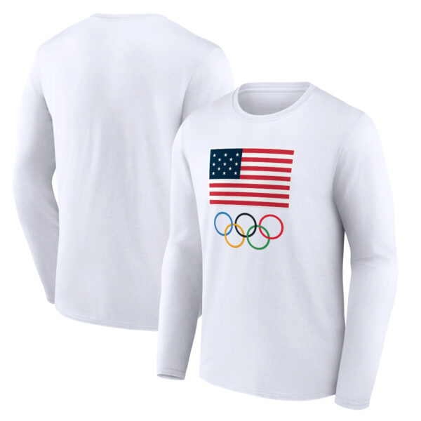 Men's  White Team USA 2024 Olympics Primary Logo Long Sleeve T-Shirt