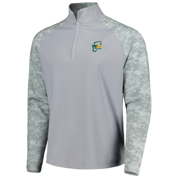 Men's FootJoy Gray WM Phoenix Open Camo Color Block Raglan 1/4-Zip Jacket - Image 6