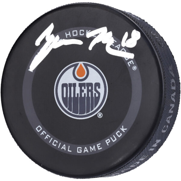 Zach Hyman Edmonton Oilers Autographed Official Game Puck - Image 4