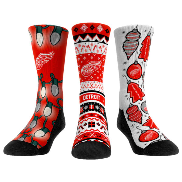 Youth Rock Em Socks Detroit Red Wings Holiday Three-Pack Crew Socks Set